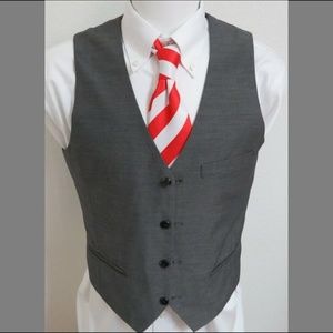 Sz M Gray Edge Brand Mens Polyester #96H Suit Vest